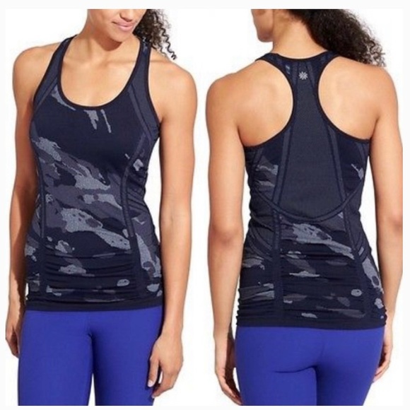 Athleta Tops - Athleta Fastest track ruched Camo Racerback tank